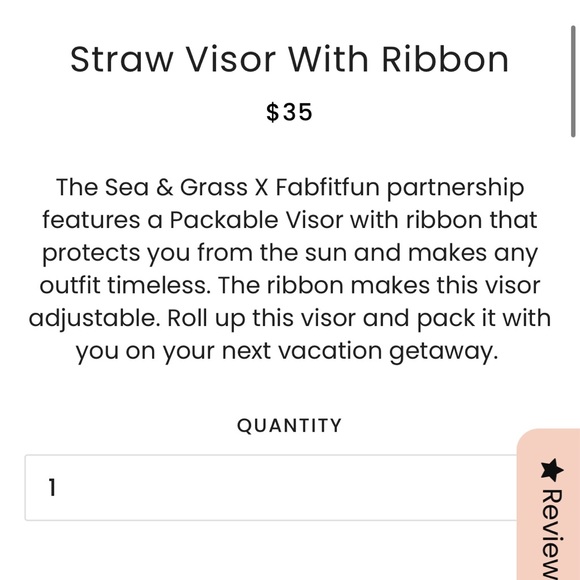 New Sea and Grass Visor with Ribbon. Fabfitfun - Picture 3 of 4